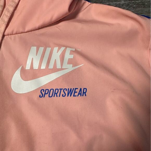 Nike Pink & Blue Retro Cowl Neck Pullover Windbreaker Jacket - Picture 4 of 12